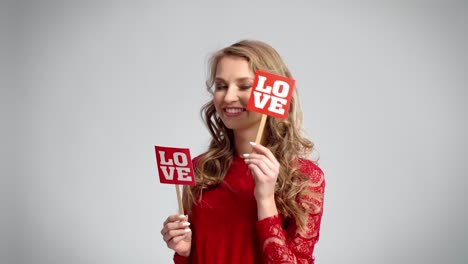 portrait of girl with valentines accessories