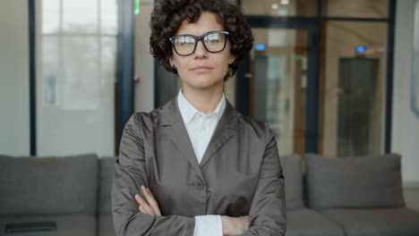 confident businesswoman in office