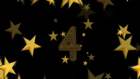 animation of countdown over stars on black background