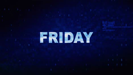 Friday text digital noise twitch and glitch effect tv screen loop animation background login and