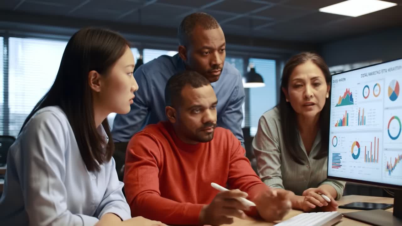 Business Team Analyzing Data