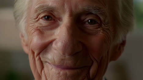 close-up portrait of a smiling elderly man