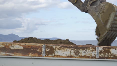 limpieza de una playa de residuos extractivos de la industria minera