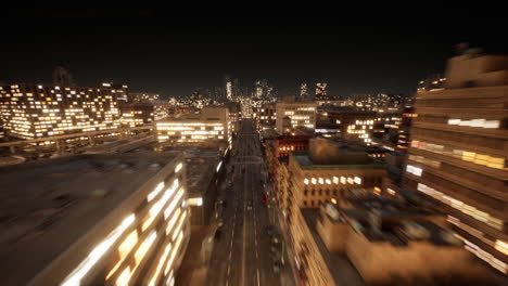 hermosa vista de hiperlapso de drones aéreos de la ciudad urbana moderna