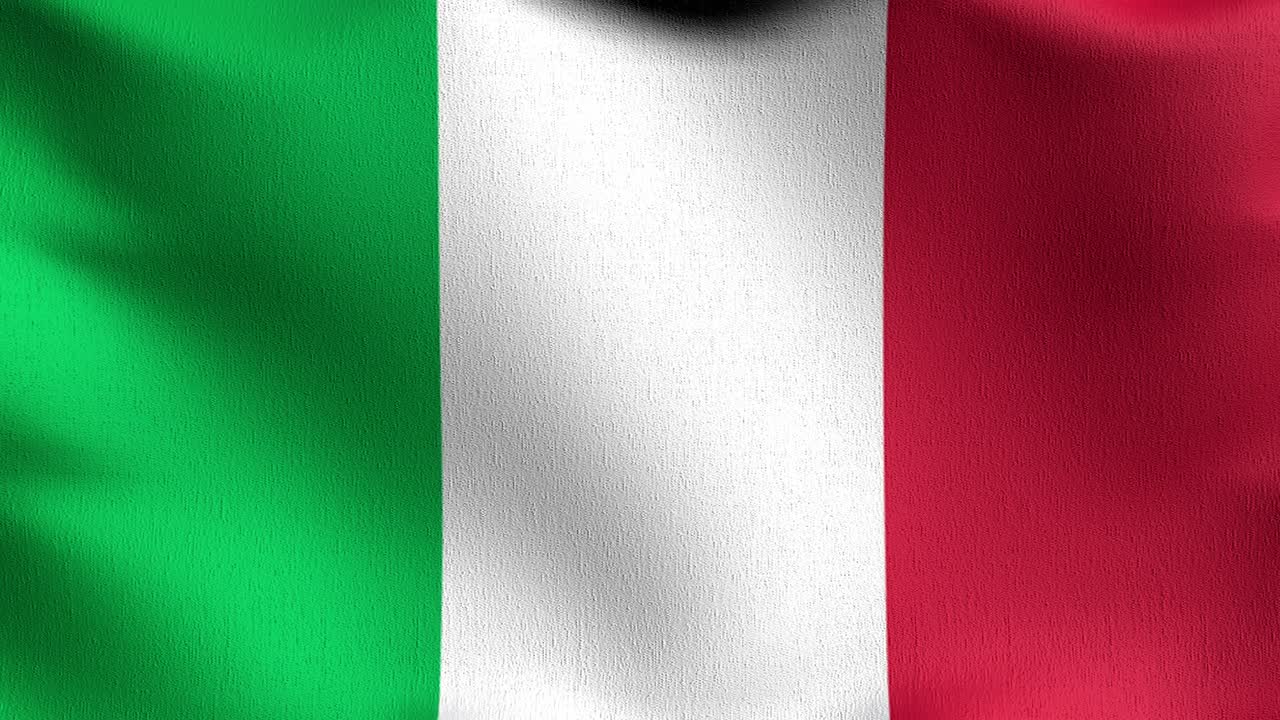 바람에 날아다니는 이탈리아 국기, 공식적인 애국적 추상 디자인, 흔들리는 기호의 3d 렌더링 일러스트레이션