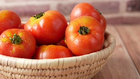 fresh tomatoes in a basket