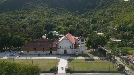 orbit shot of oldest church building in cebu province, philippines