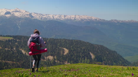 hiker enjoying mountain views