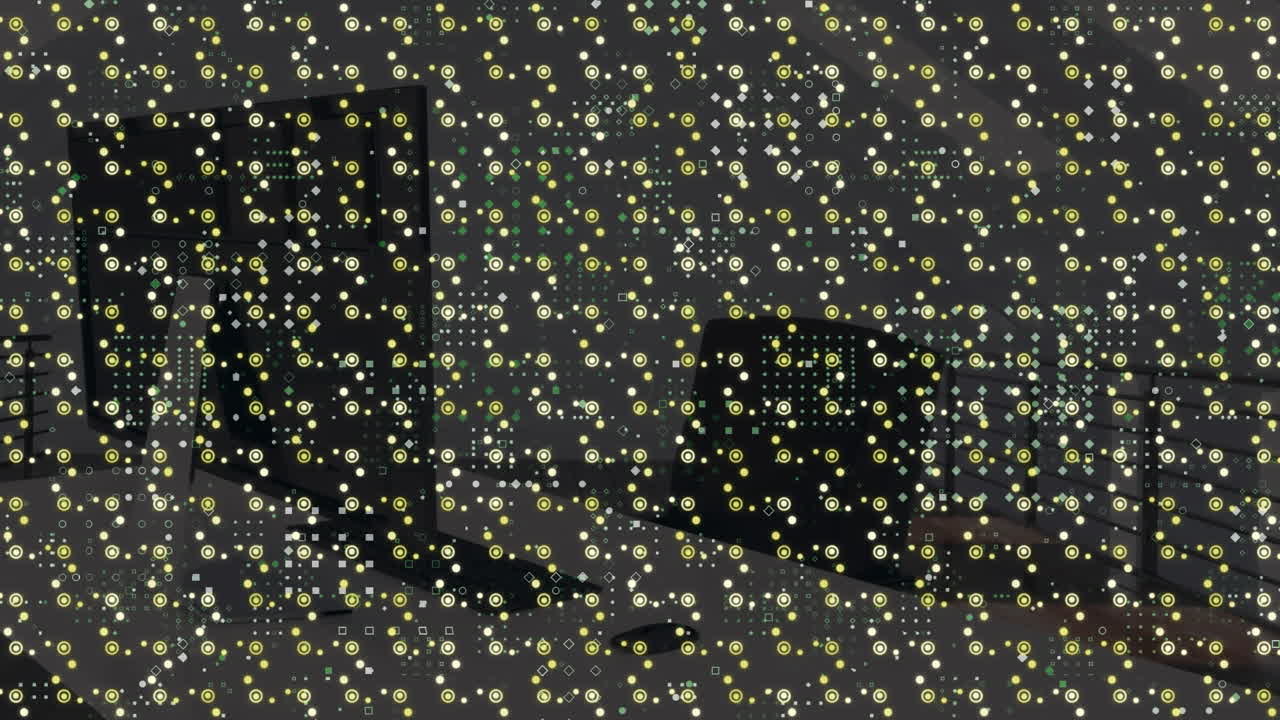 animación del procesamiento de datos y la oficina sobre las formas