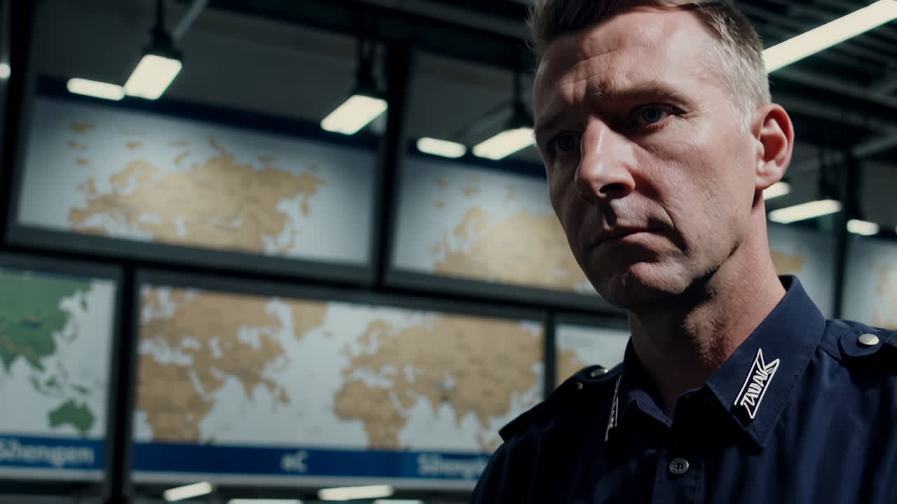 Man in Uniform Looking Serious