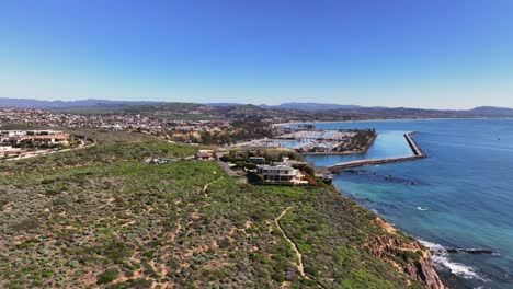 dana point harbor seen from dana point headlands conservation area in california, usa