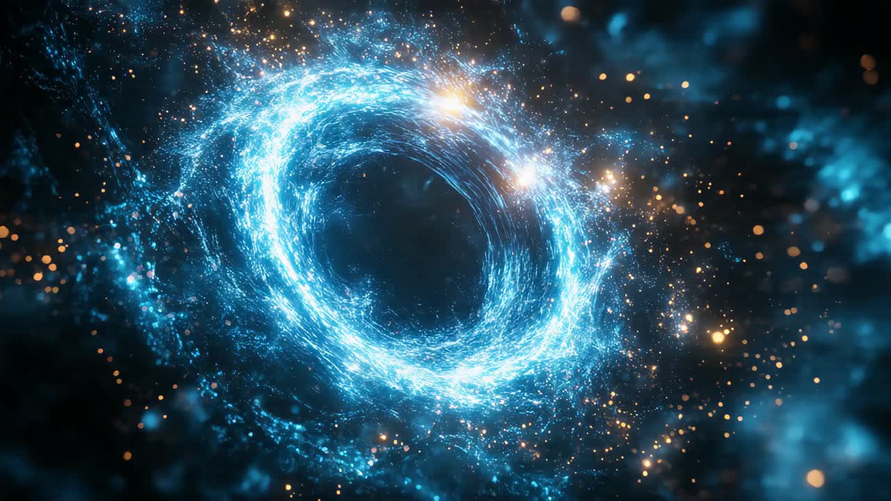 Abstract Glowing Blue Spiral Vortex