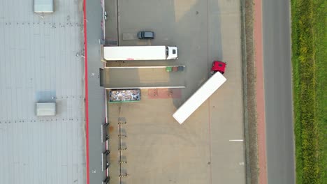 warehouse storages or industrial factory or logistics center from above