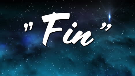 animation of fin text over glowing stars