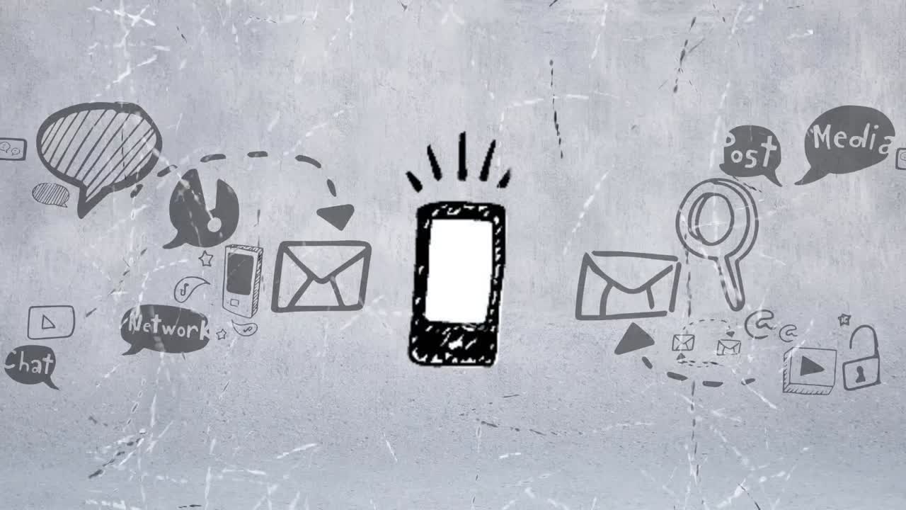 Cellular phone sketch in black