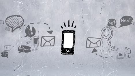 Cellular phone sketch in black