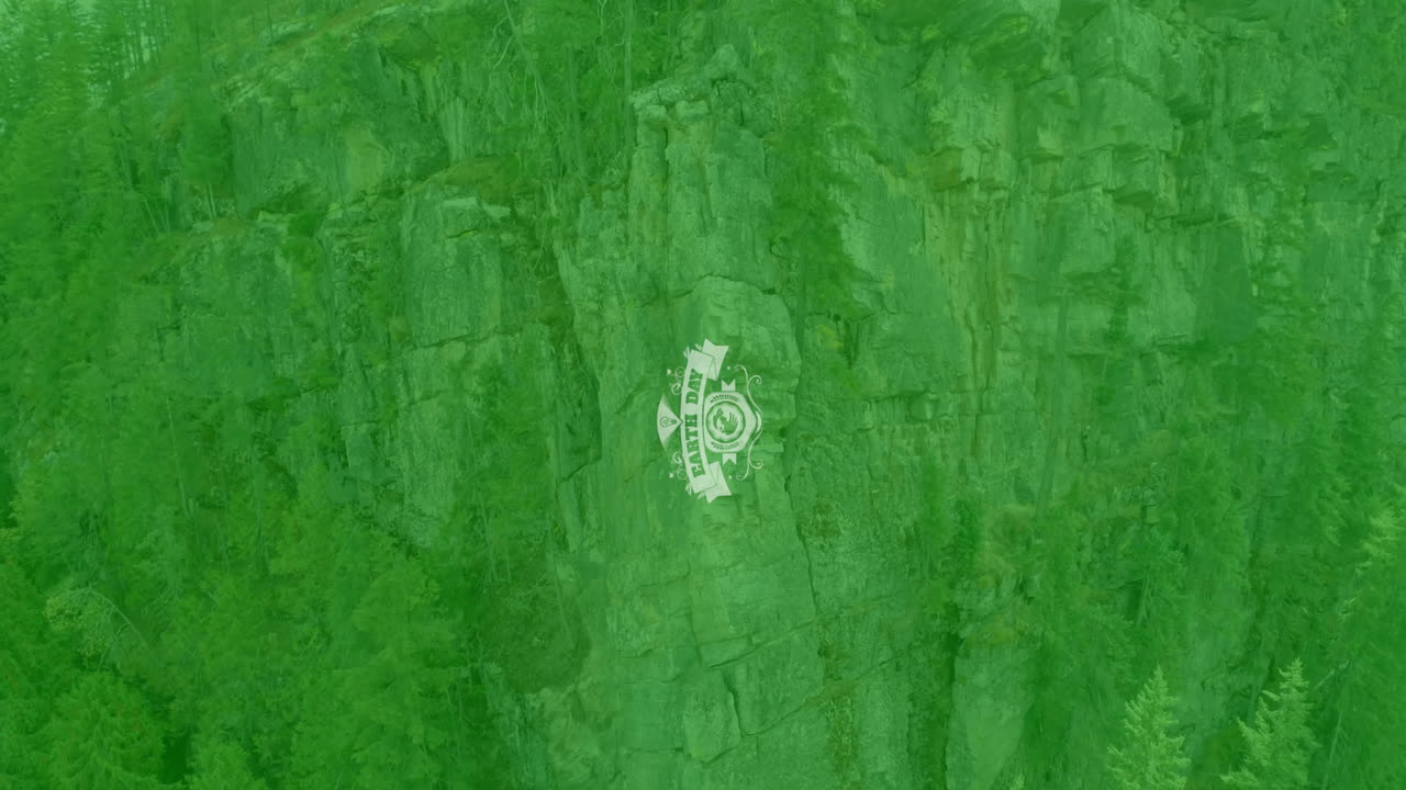 Animazione del testo 'Giornata della Terra' su sfondo verde