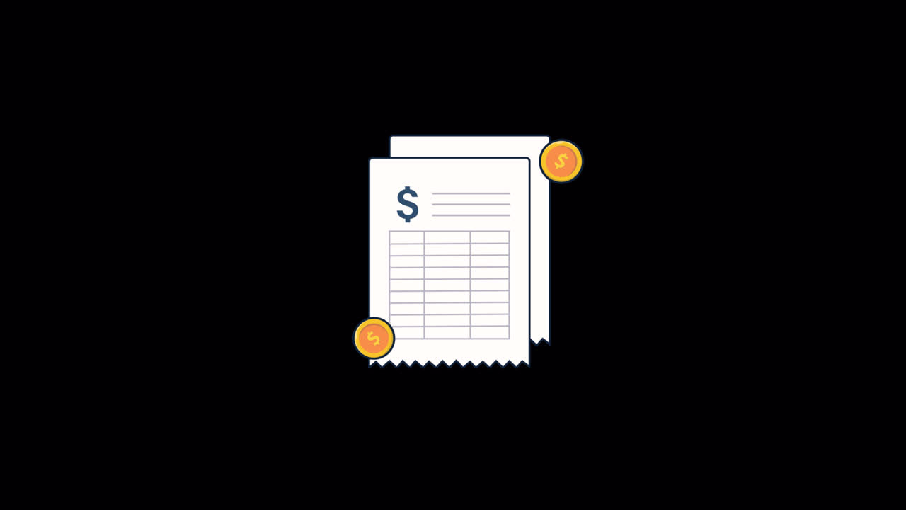 Animated Illustration of Bills and Coins for Financial Concepts