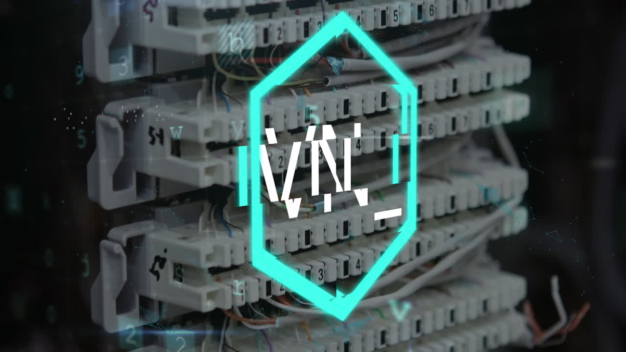 animación de texto nft sobre procesamiento de datos y sala de servidores