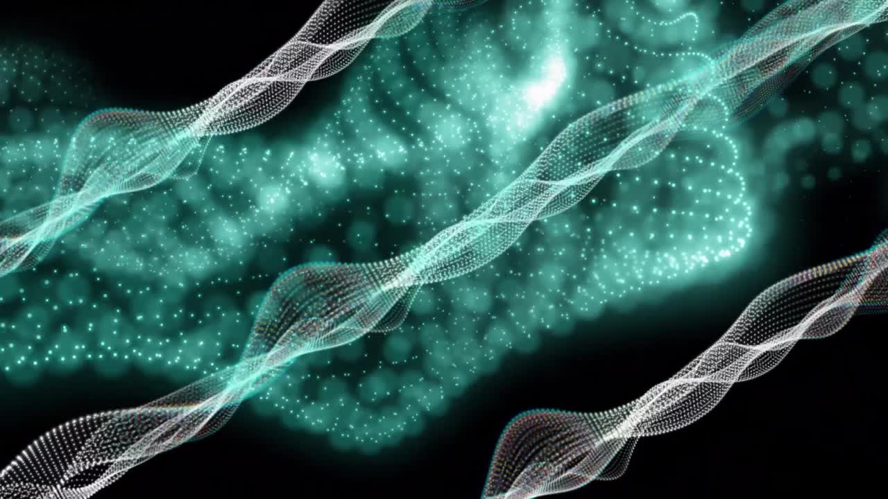 animación del procesamiento de datos mediante codificación binaria y conexiones