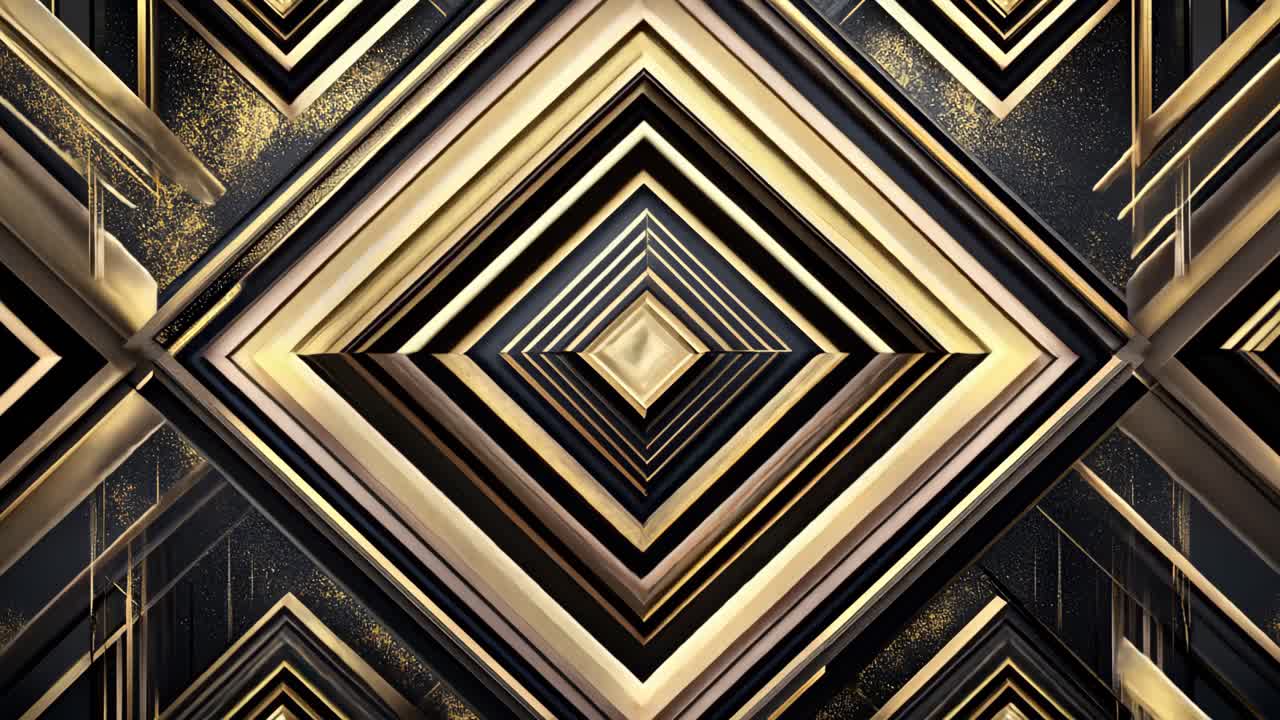 Geometric Gold and Black Abstract Background