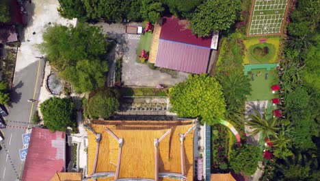 aerial view of the buddhist temple in malaysia