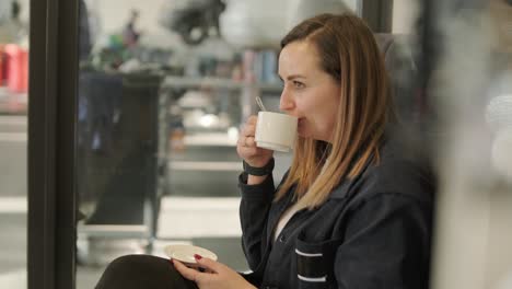 car service manager enjoying coffee break