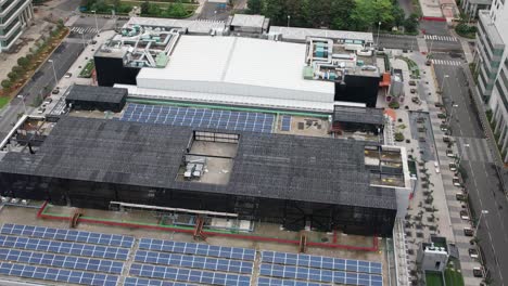 Aerial-view-of-solar-panels-used-in-the-industrial-area