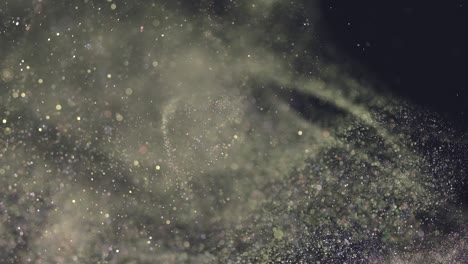 las partículas brillantes que caen en el aire. cámara lenta