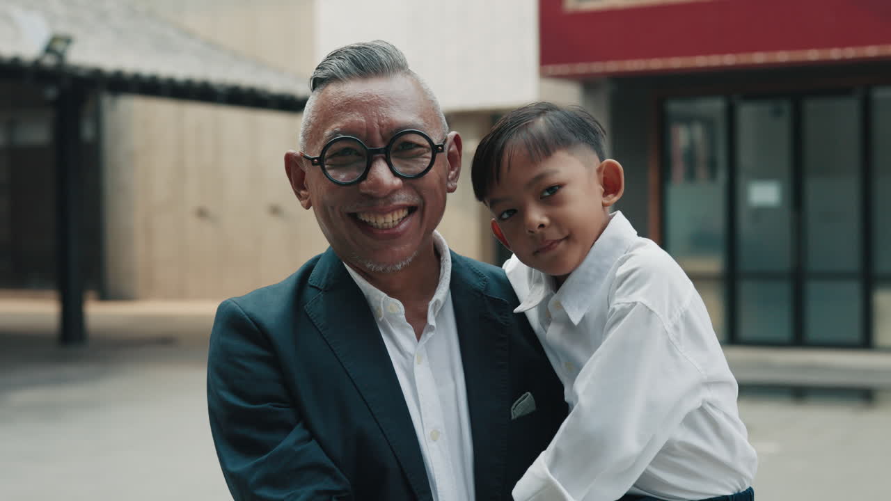 A loving father and son portrait