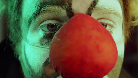 portrait of clown with red nose