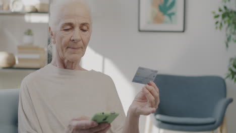 senior woman making online purchase