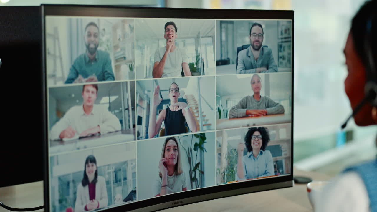 llamada de video, pantalla de computadora