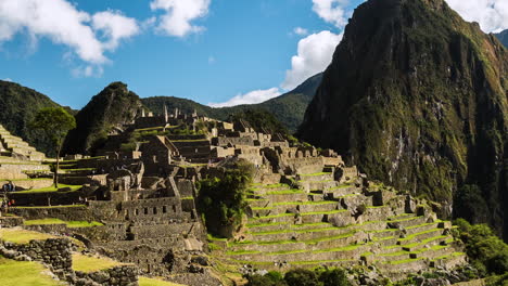 time lapse of people walking around machu picchu, peru