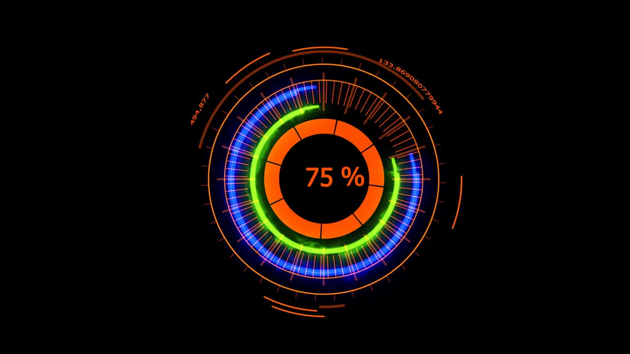 디지털 전력 미터 에너지 빨간색 노란색 파란색 오렌지색 광고 및 배너 애니메이션