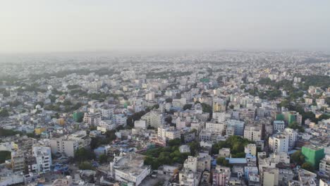 aerial footage of hyderabad, which is in the state of telangana, showing its residential and commercial areas