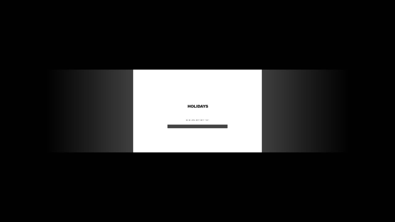 검은 질감에 흰색 프레임에 해피 홀리데이