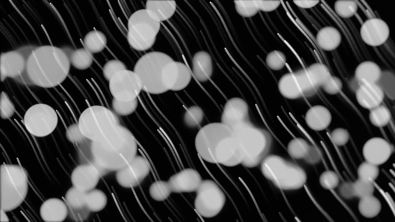 Spotlights moving over moving white light trails