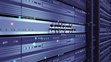 cerrar un servidor moderno en un centro de datos. un bucle sin costuras futurista.