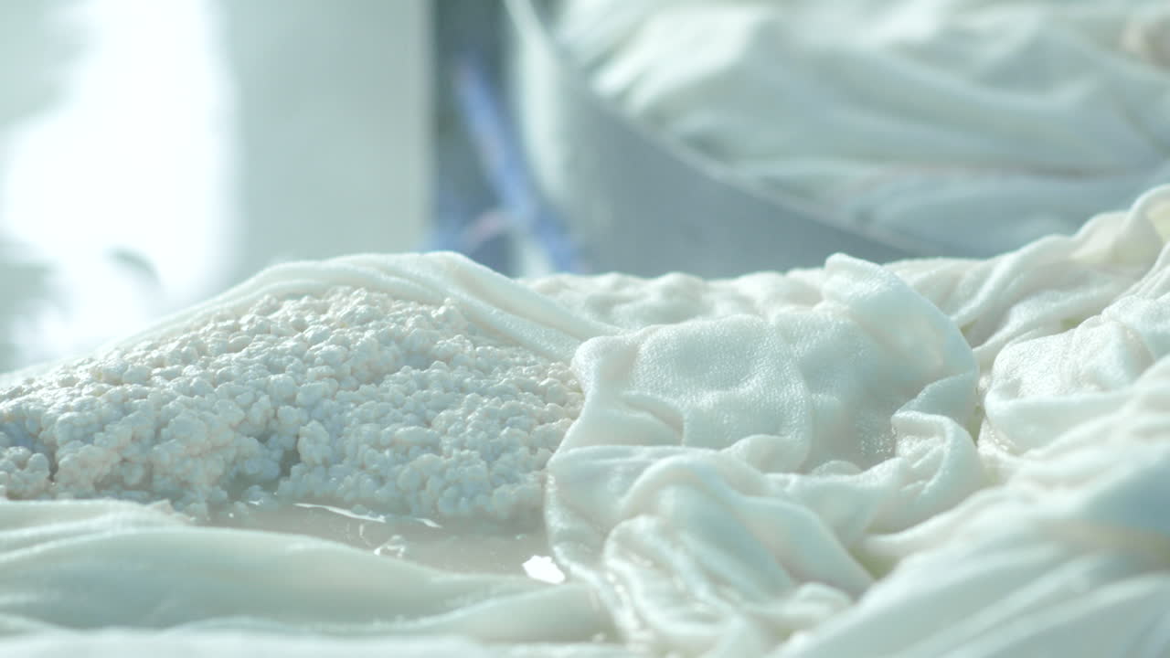 detalle de la preparación para hacer queso