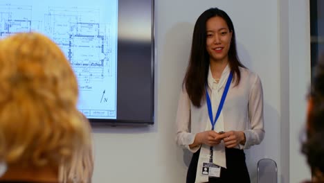 businesswoman giving presentation in conference room at office 4k