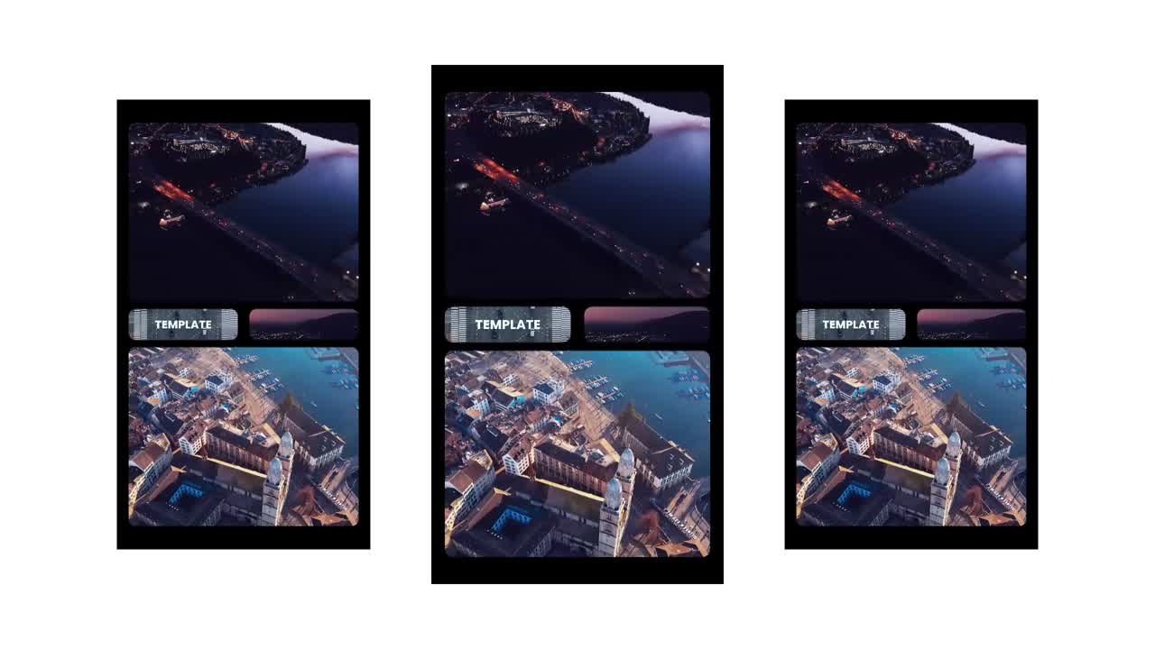Dynamic split-screen opener with smooth transitions to showcase media in a modern slideshow