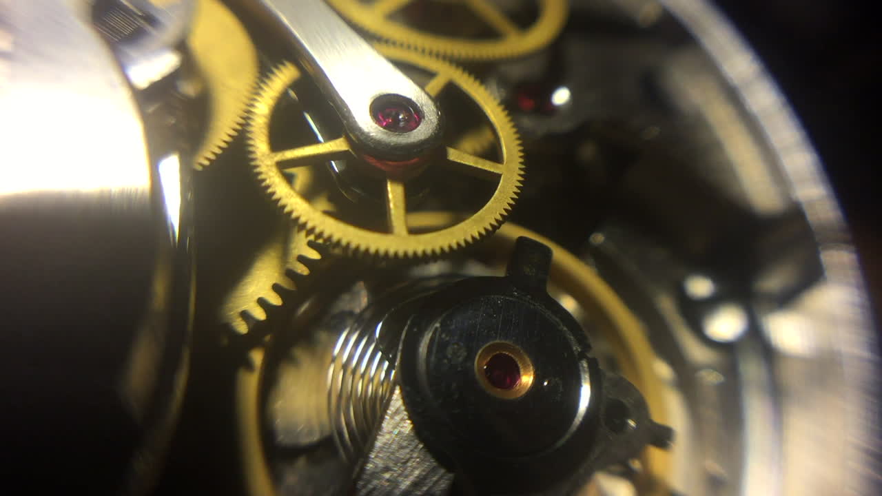 Mechanical stopwatch movement internal gears