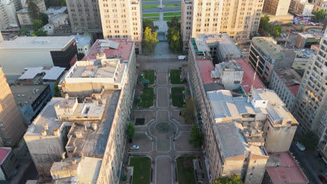 Santiago-De-Chile-La-Moneda-Paseo-Bulnes-Aerial-View-Traveling