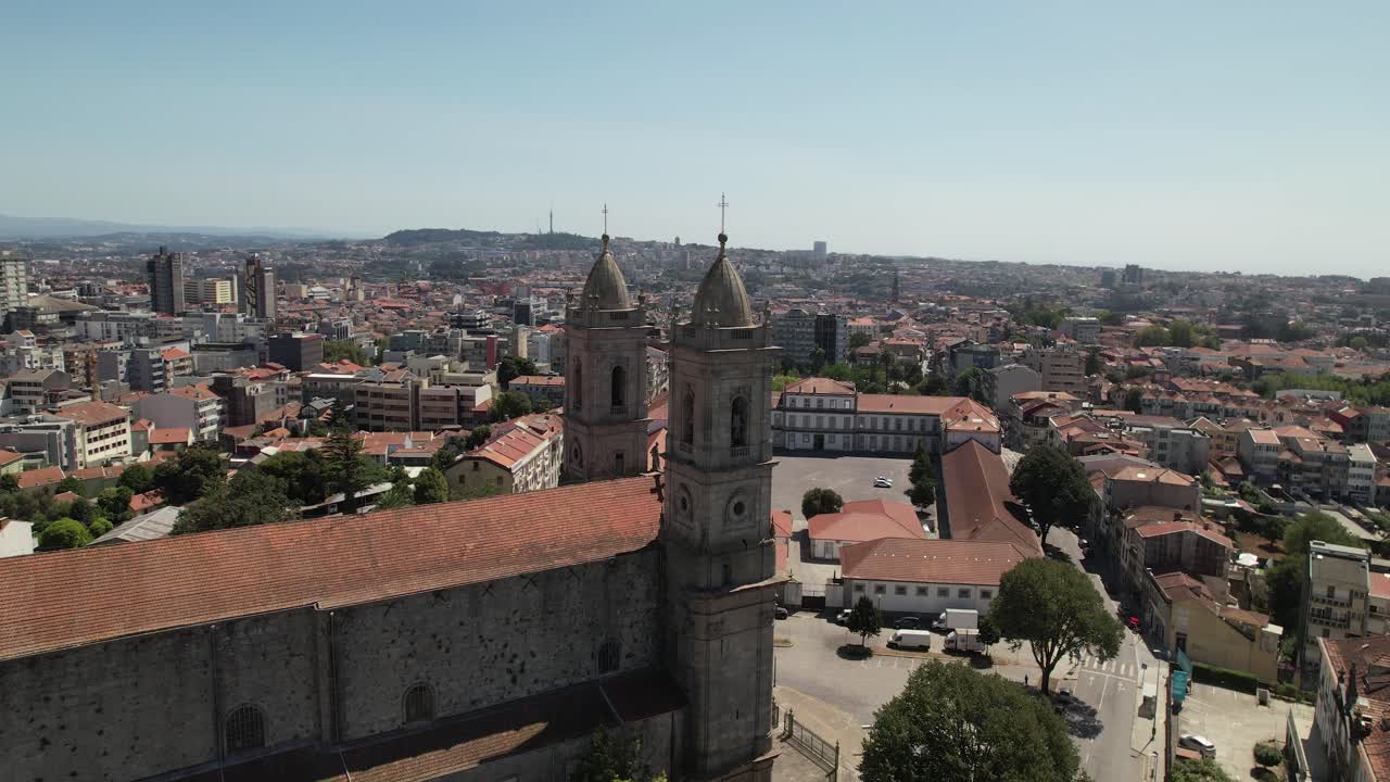 Aerial Lapa Church City of Porto, Portugal