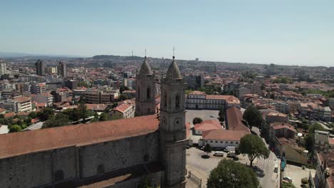 aerial lapa church city of porto, portugal