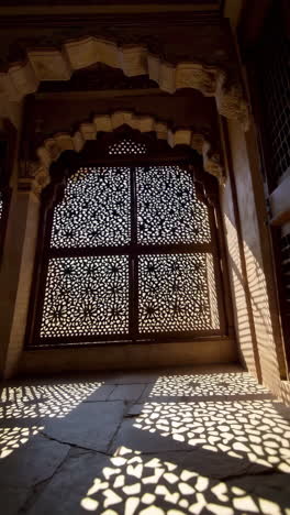 intricate window design in an indian palace