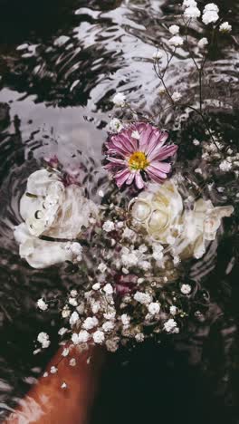 delicate flowers in water