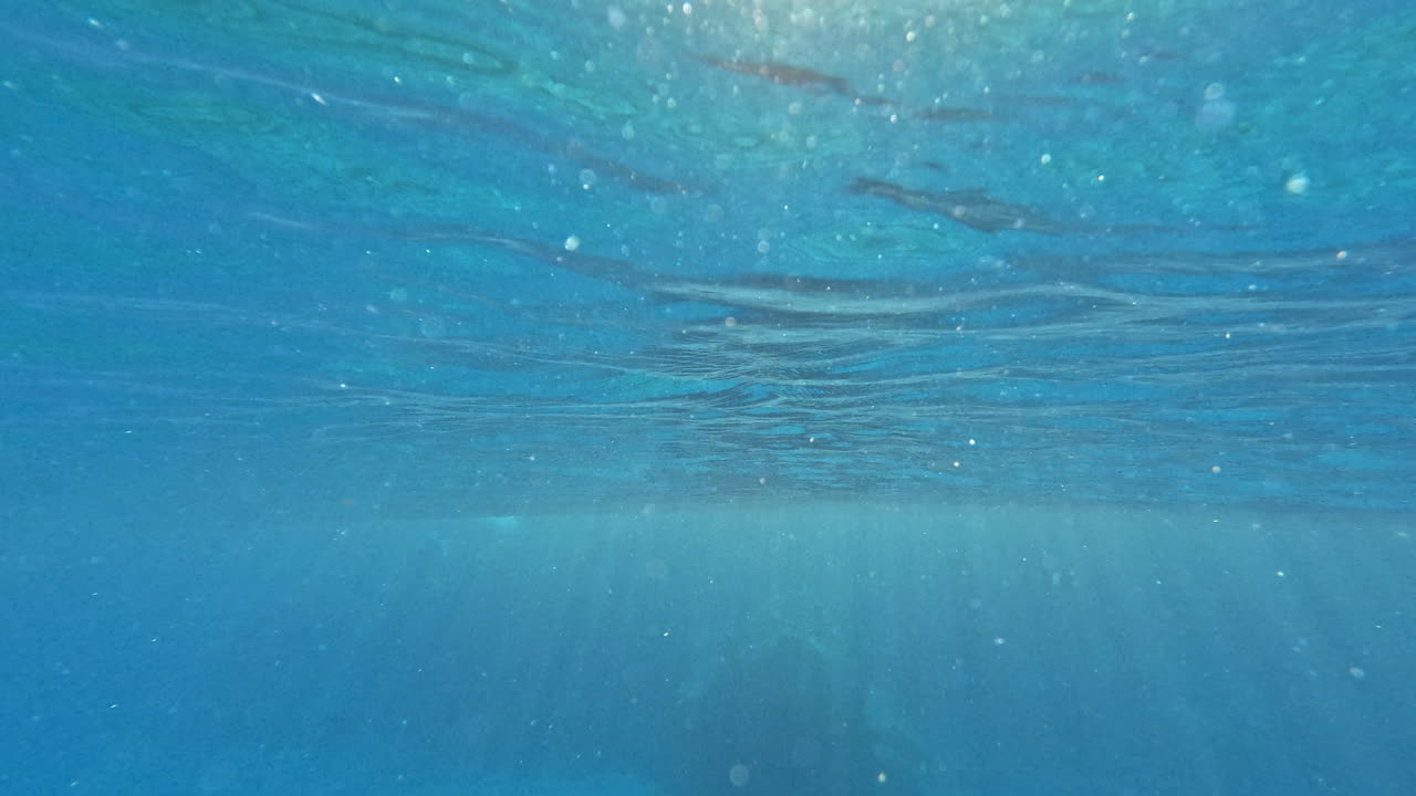 투명한 푸른 바다 수중