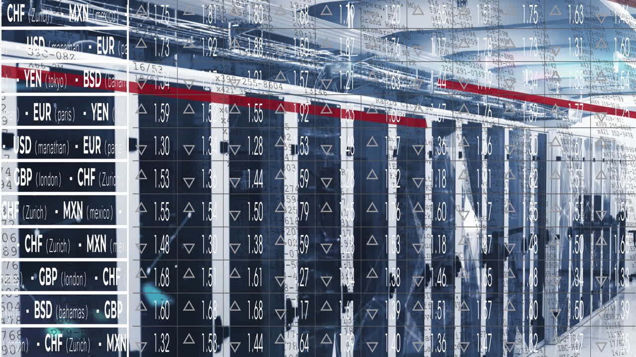 animación de procesamiento de datos y redes plexus contra la sala de servidores de computadoras